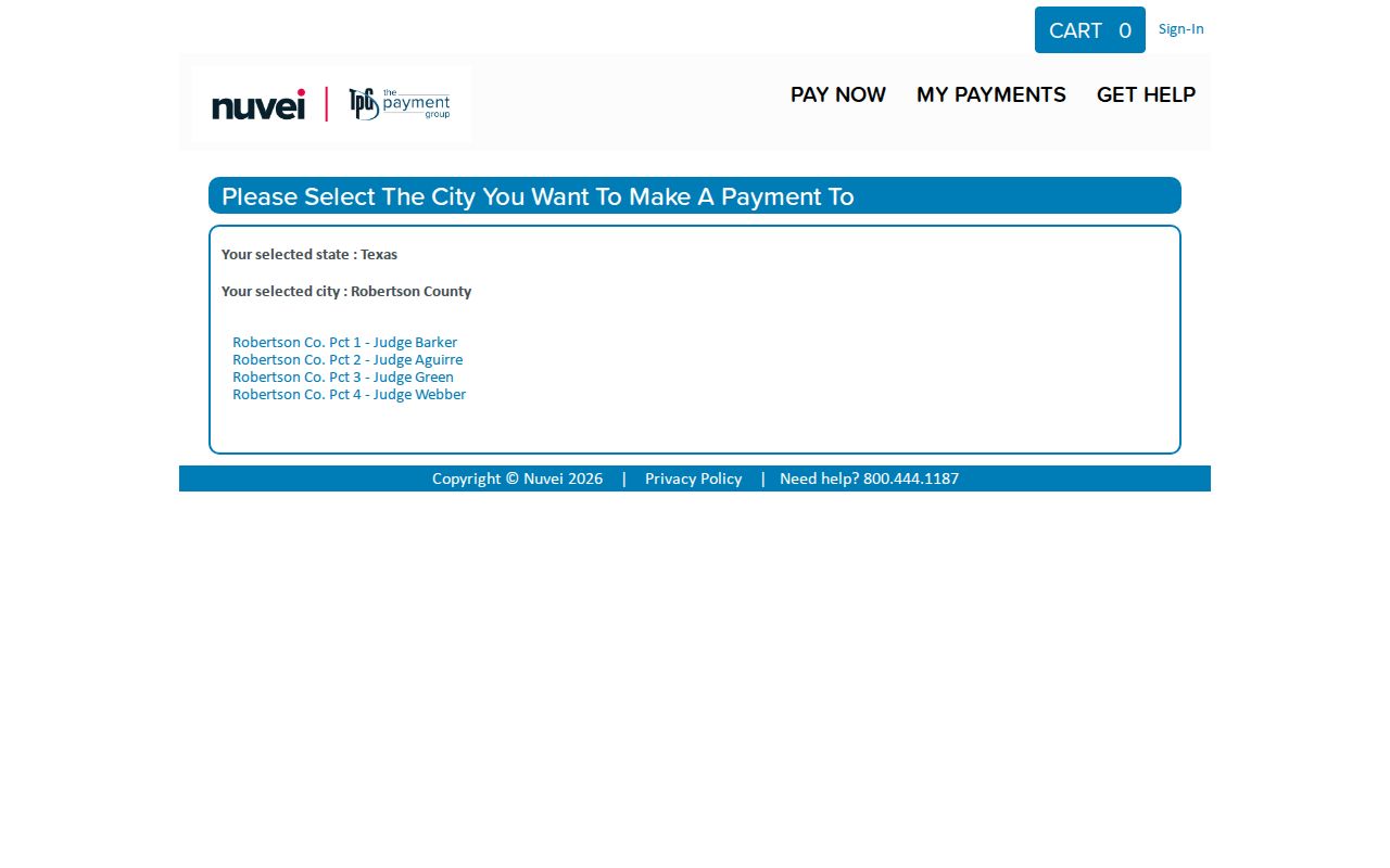 Robertson County traffic warrant reference: JP TrafficPayment court selector
