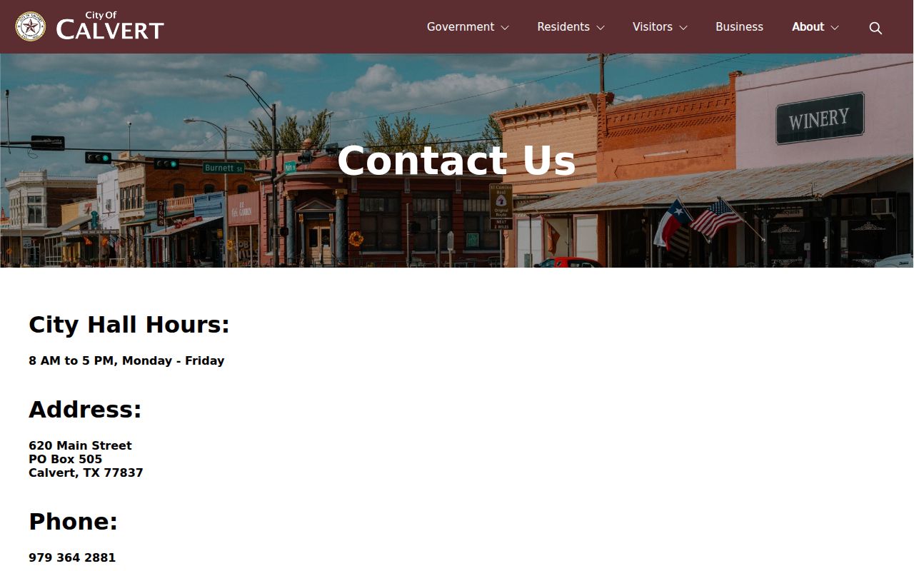 Calvert city contact information for municipal warrant records